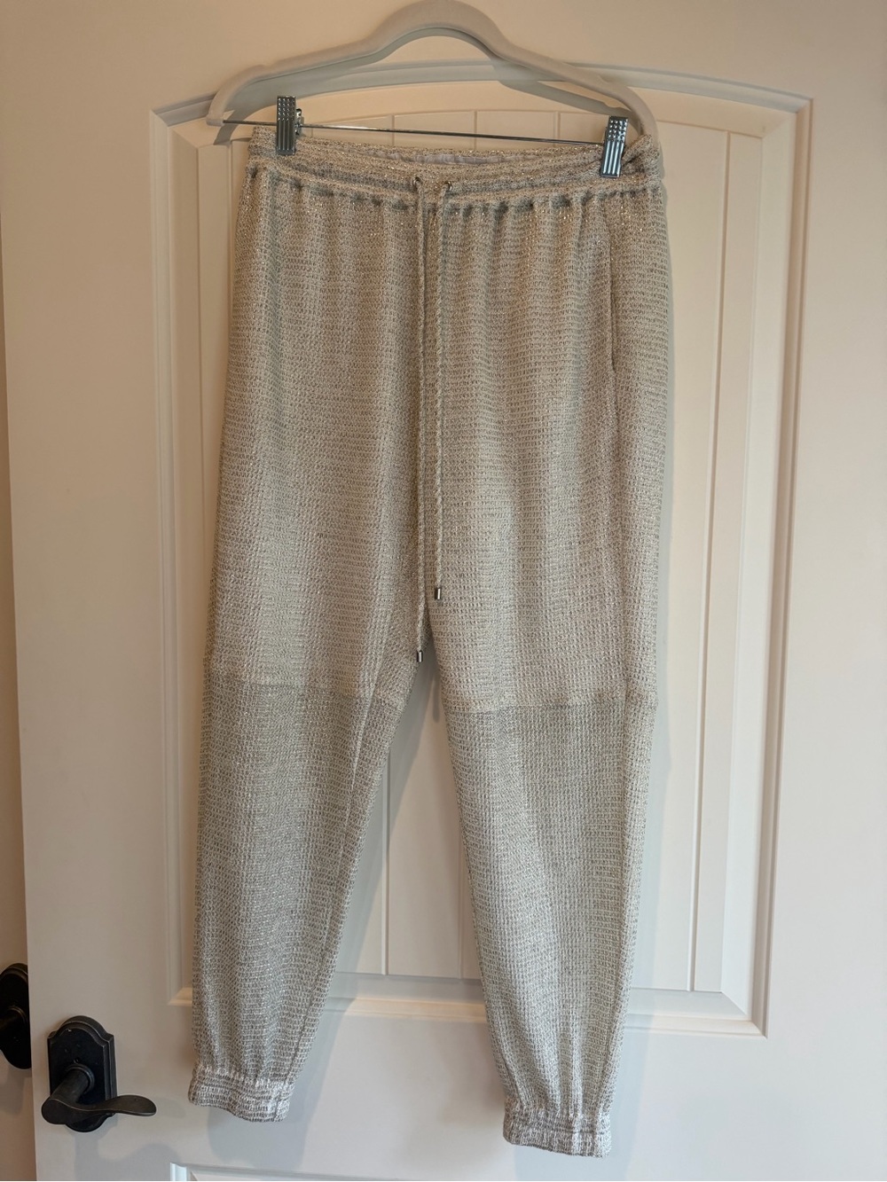 Robert Rodriguez Metallic Linen-Blend Joggers Size S Italian Fabric | USA Made